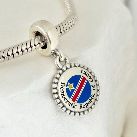 Pandora Democratic Republic of Congo Dangle S925 Silver Charm - Picture 1 of 4